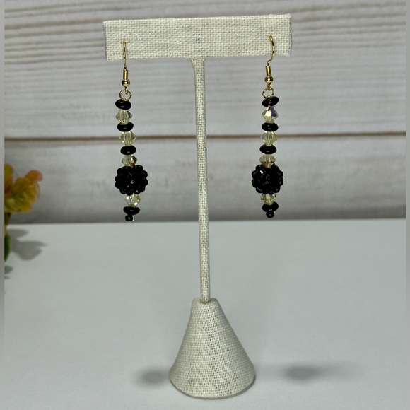 Handmade Black Orb Earrings - Picture 2 of 8